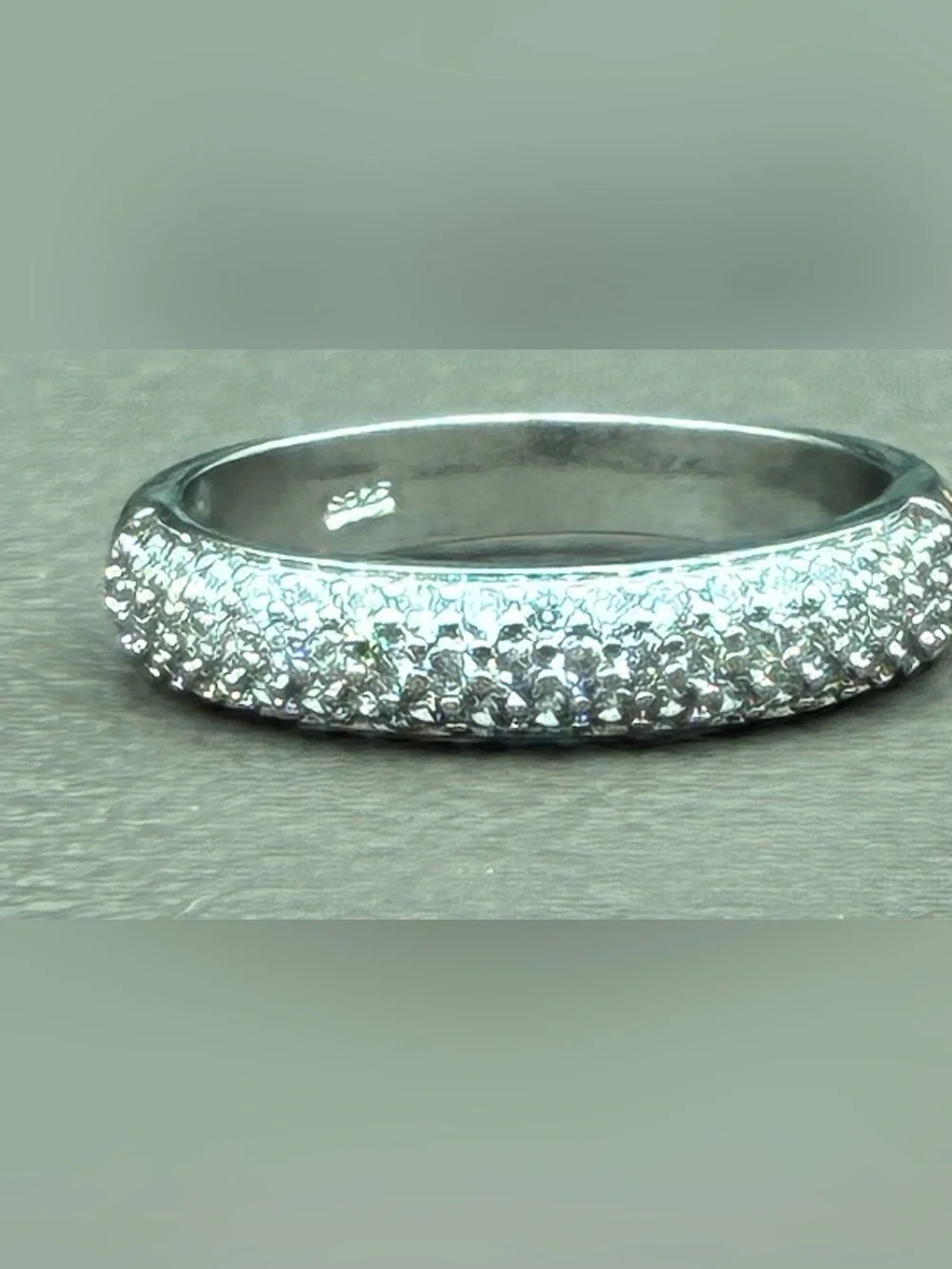 Silver Pavé Crystal Band Ring in Silver